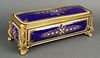 Large French Jewelled Enamel and Bronze Jewelry Box,