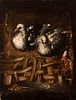 Northern Italian school; late 17th century.
"Pair of doves".
Oil on canvas.