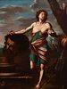 Italian School XVII century. "David with the Head of Goliath". Oil on canvas.