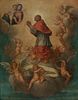 Spanish School, XVIII century.
"St. Charles Borromeo before the Virgin and Child".
Oil on copper.