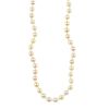 A cultured pearl single-row necklace with 9ct gold clasp. Comprising sixty-nine cultured pearls, mea