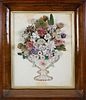 Seashell Floral Bouquet Still Life in Rosewood Shadowbox Frame, circa 1870