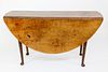 American Tiger Maple Queen Anne Drop Leaf Dining Table, circa 1760