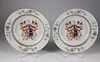 Pair of Armorial China Trade Porcelain Soup Plates, circa 1735