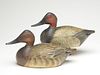 Well carved pair of canvasbacks, Elmer Crowell, East Harwich, Massachusetts.