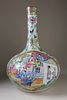 Chinese Export Rose Mandarin Bottle Vase, circa 1830-40