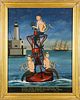 Ralph Eugene Cahoon Jr. Oil on Masonite "The Sea Fairies"