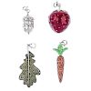 THOMAS SABO - four charms. To include a red enamelled strawberry locket charm with side hinged openi