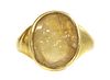 A Georgian gentlemen's gold agate intaglio cameo ring,