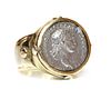 A gentlemen's 9ct gold Roman coin ring,