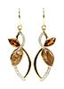 A pair of 18ct gold rutilated golden quartz, citrine and diamond earrings, by Hamilton & Inches,