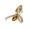 An 18ct gold rutilated golden quartz, citrine and diamond set ring, by Hamilton & Inches, c.2013,