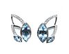A pair of 18ct white gold aquamarine and diamond earrings, by Hamilton & Inches, c.2019,