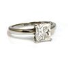 A platinum single stone diamond ring,