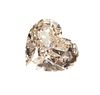 An unmounted fancy yellowish pink heart shaped brilliant cut diamond,