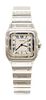 A mid-size stainless steel Cartier 'Santos' quartz bracelet watch,
