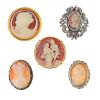 A selection of cameo style jewellery. To include various brooches, pendants, bracelets, earrings and