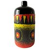 West German Red Black Yellow Fat Lava Large Scale Vase
