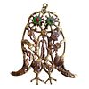 Pal Kepenyes Bronze Glass Milagro Owl Pendant Necklace