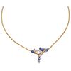 CHOKER WITH SAPPHIRES AND DIAMONDS IN 18K YELLOW GOLD Oval cut sapphires ~2.0 ct, Brilliant cut diamonds ~0.95 ct