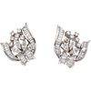 PAIR OF EARRINGS WITH DIAMONDS IN 18K WHITE GOLD Different cut diamonds ~2.21 ct. Weight: 9.0 g