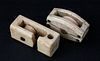 Antique Whale Ivory Snatch Block and Whalebone Single Block