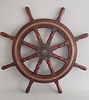 19th Century Mahogany and Brass Ships Wheel, John Hastie & Co. Ltd. Greenock, Scotland