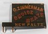 O. Zimmerman "Choice Meats" Painted Wood Advertising Sign