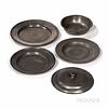 Five Pieces of Pewter Tableware