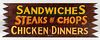 Carved and Painted "Sandwiches" Advertising Sign