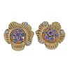 Van Cleef & Arpels Sapphire Diamond Gold Flower Earrings