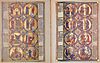   Bible Moralisée. Codex Vindobonensis 2554 (der Österreichischen Nationalbibliothek).  1 ganzs. Vollbild, 1 herald. Seite u. 1032 goldgehöhten Bildme
