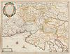 Blaeu, Wilhelmus Karstia, Carniola, Histria et Windorum Marchia. Amsterdam, um 1660. Teilkolorierter Kupferstich auf Vergé. 38 x 50 cm (49 x 61 cm). U