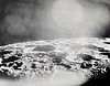   Low sun angle emphasizes rugged character of lunar surface as Apollo 12 orbits the moon. 19. November 1969. OPressefoto. Vintage. Silbergelatine. 20