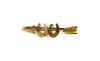 A late Victorian gold arrow and horseshoe brooch,