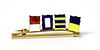 A gold enamel signal flag brooch, by Benzie of Cowes,