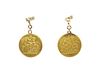 A pair of half sovereign earrings,