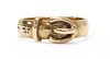 A 9ct gold diamond set buckle ring,