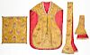 Fine Antique Venetian Silk Vestment Set (4)