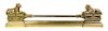 * An English Brass Adjustable Fire Fender, Width 47 1/4 to 59 1/2 inches.