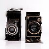 TWO VINTAGE FOLDING CAMERAS INCLUDING ZEISS