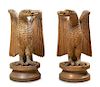 * A Pair of American Carved Limewood Eagle Ornaments, Height 35 1/3 inches.