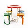Outdoor Children's Playground Metal Table with Seats