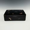 Japanese Inlayed Black Lacquer Box, Butterflies