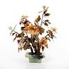 Chinese Jade Stone Carved Floral Tree Centerpiece
