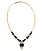 ART DECO STYLE ONYX, DIAMOND AND GOLD NECKLACE