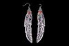 Navajo T&R Singer Sterling & Branch Coral Earrings