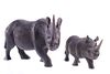 Kenya, East African Blackwood Carved Rhino Pair