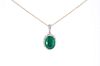 Natural 9.80ct Emerald & Diamond 18k Gold Necklace