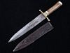 Stag Antler Dagger Fighting Knife & Sheath 1890